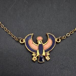 MMA 1976 Egyptian Revival Horus Falcon Necklace Gold Filled